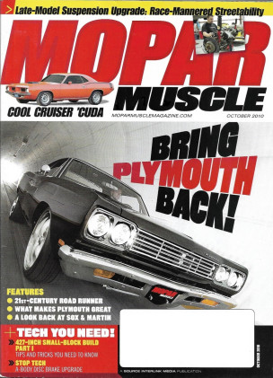 MOPAR MUSCLE 2010 OCT - TRIBUTE TO PLYMOUTH, SOX & MARTIN SPECIAL, HEMI RR